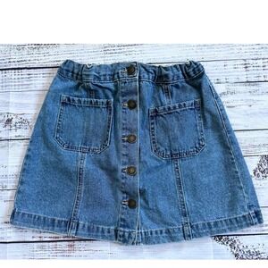 Forever 21 Denim Jean Mini Skirt‎ Stretch Button Front Pockets Womens 27